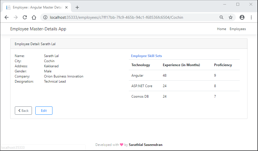 Master-Details App In Angular With Cosmos DB Using Embedded Data Modeling